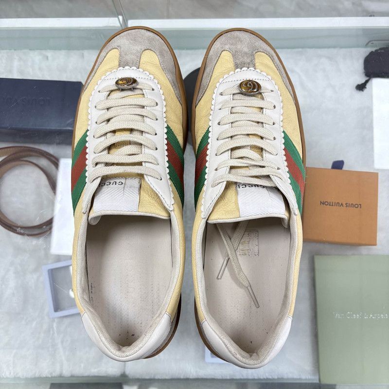 Gucci Gucci G74 Web Leather Low-Top Sneakers for Men Size US 10.5 / EU 43-44 - 6 Thumbnail