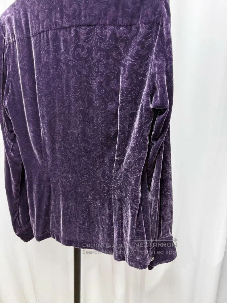 Dries Van Noten Dries Van Noten Velvet Dark Pattern Gem Button Shirt Size US S / EU 44-46 / 1 - 7 Thumbnail