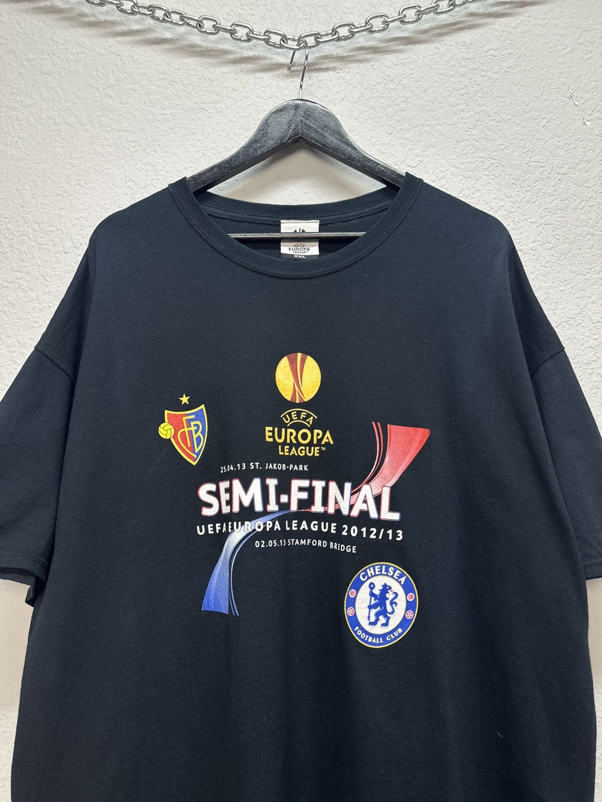 UEFA Vintage Jersey 2012/13 FINAL Chelsea Benfica t-shirt Basel Size US XXL / EU 58 / 5 - 5 Thumbnail