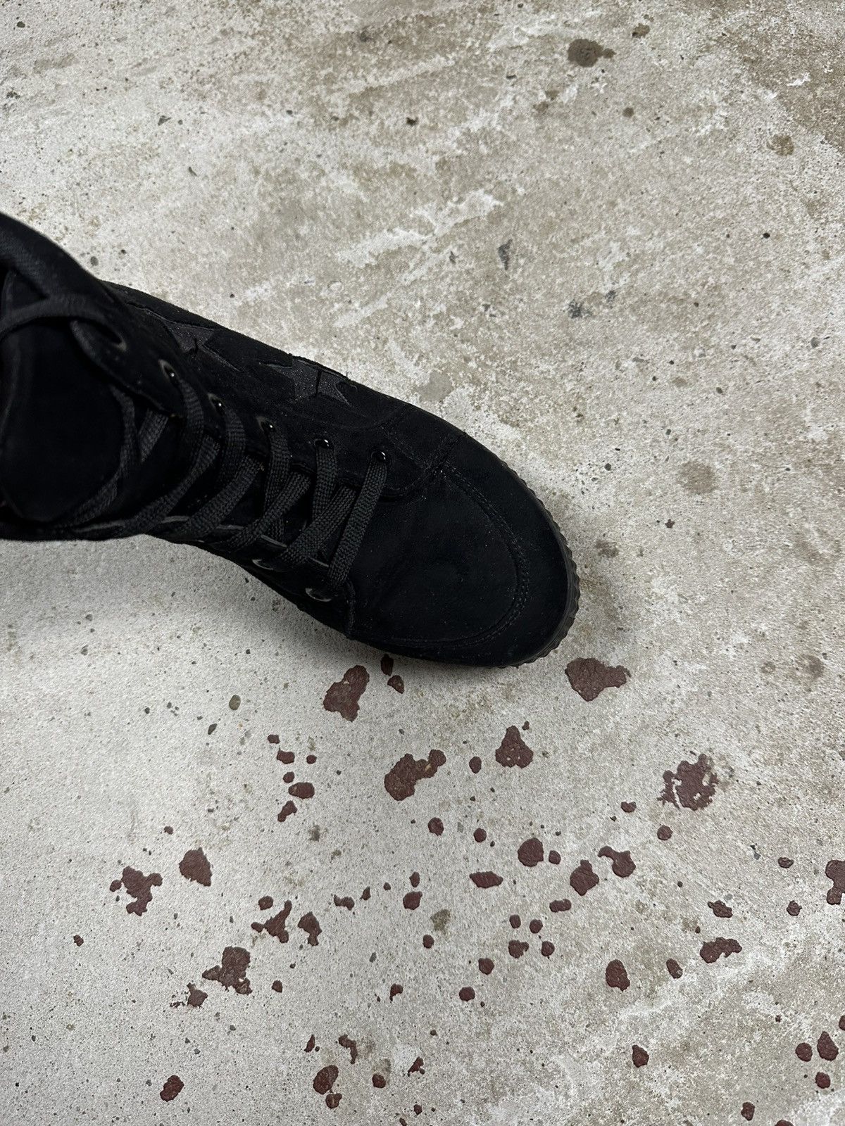 Japanese Brand Vintage Y2K High Top Sneakers Stars Black Suede Size US 6 / IT 36 - 9 Thumbnail