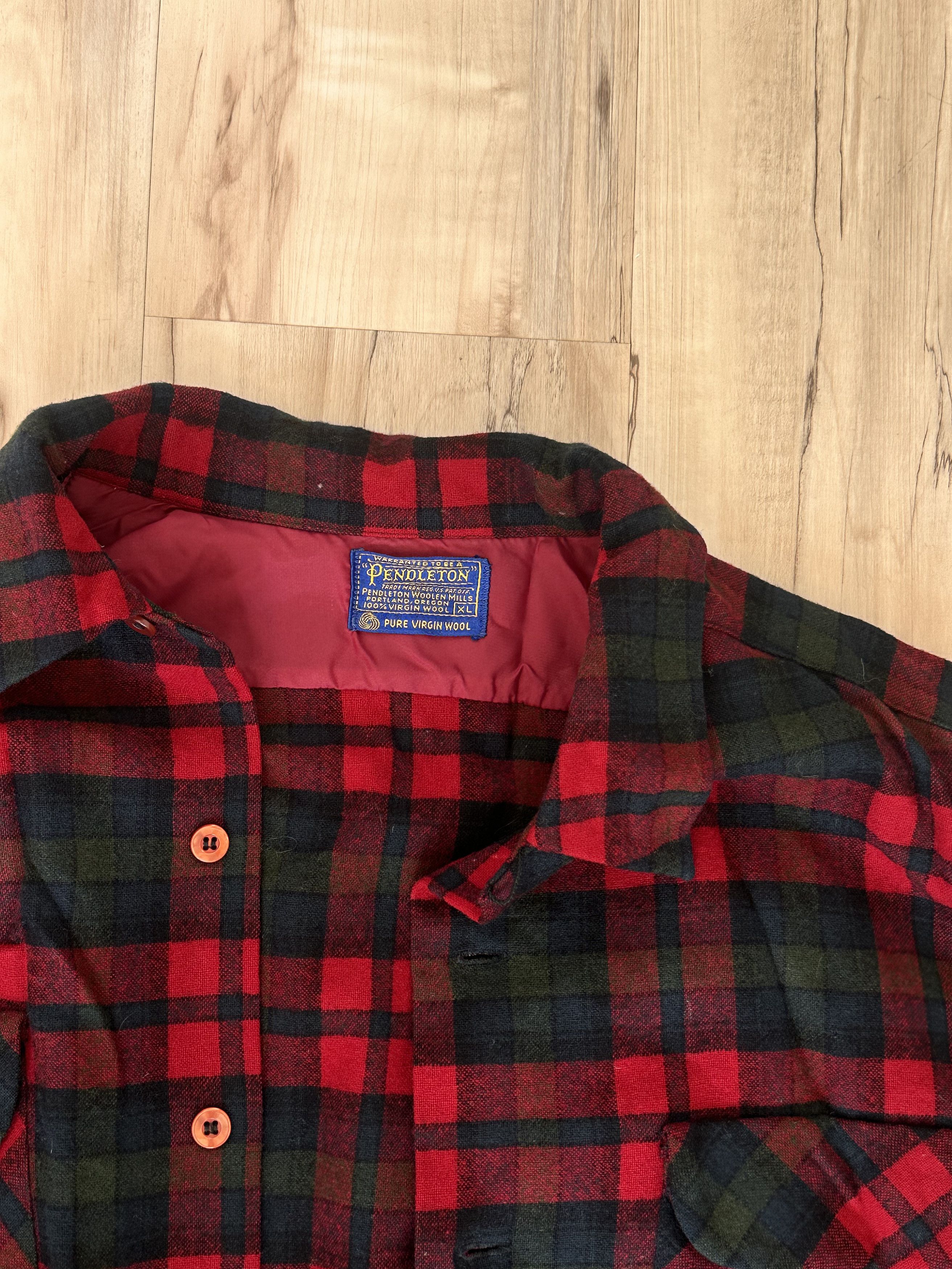 Pendleton Vintage Pendleton Red Plaid Wool Flannel Button Up XL Size US XL / EU 56 / 4 - 7 Thumbnail
