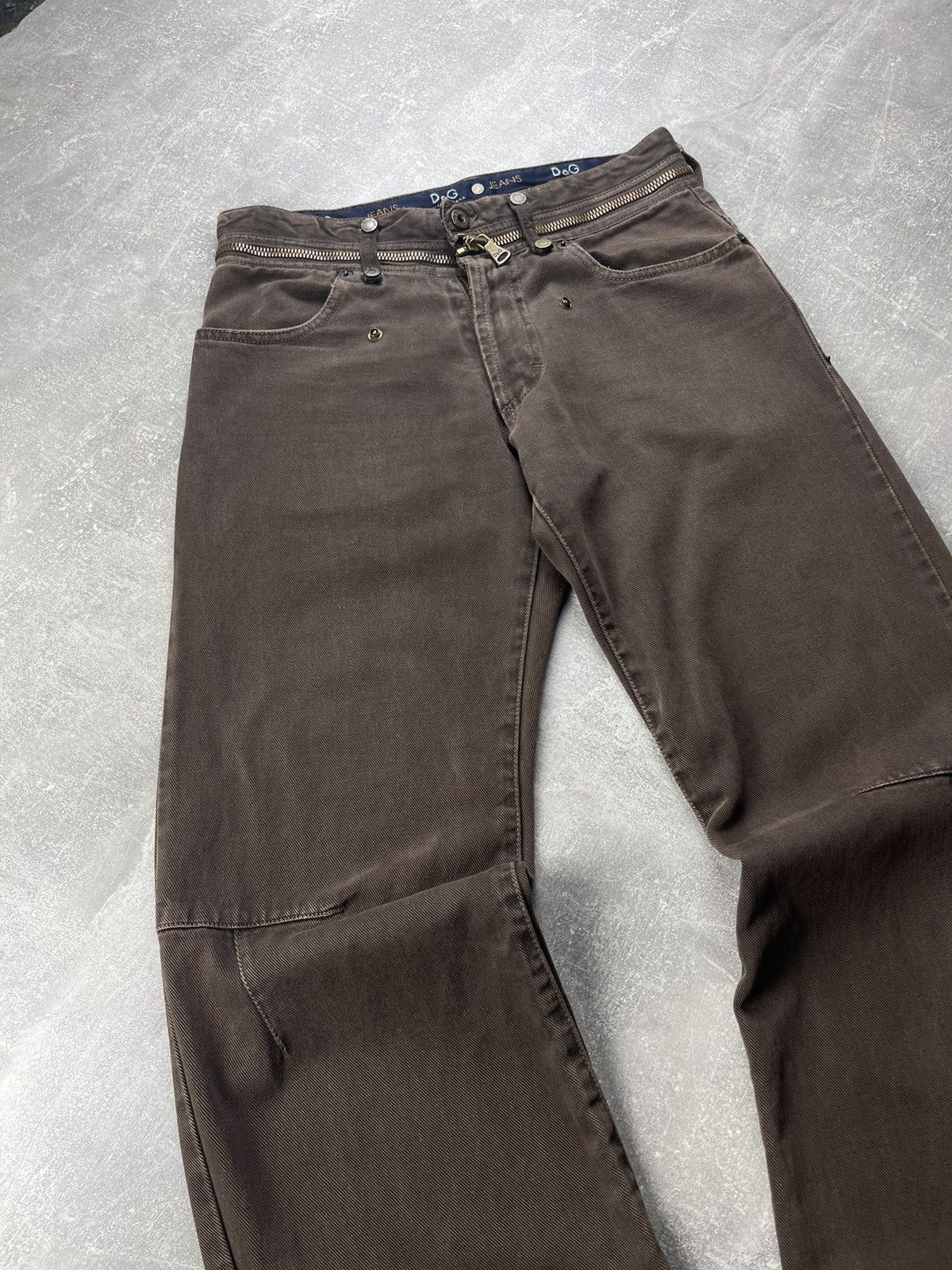 Dolce & Gabbana Dolce&Gabbana Archives 00s Brown Zipers Flared Jeans Size US 32 / EU 48 - 11 Thumbnail