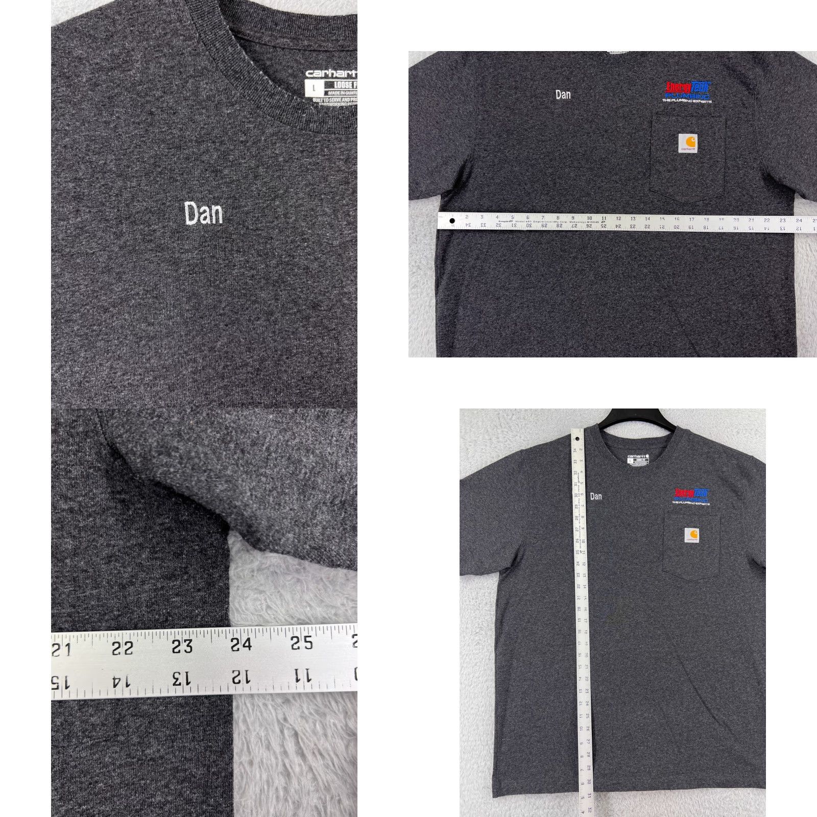 Carhartt Carhartt Shirt Mens Large Gray Dark Heather Pocket Crew Neck Cotton Blend Jersey Short Sleeve Work Logo Embroidered Size US L / EU 52-54 / 3 - 9 Thumbnail