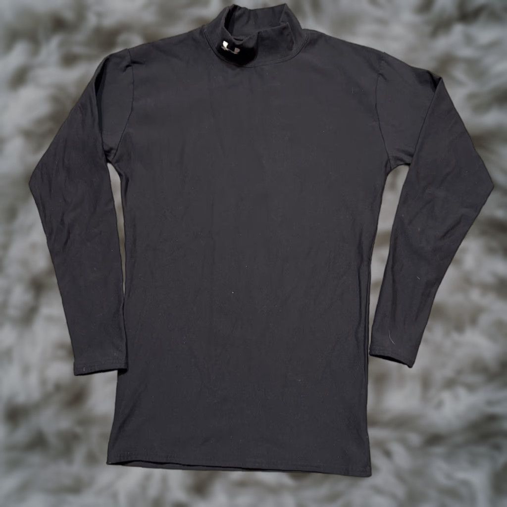 Under Armour Under Armour Shirt Mens Large Long Sleeve Black Base Layer Casual Mock Pullover Football Running & Jogging Mens Large Black Under Armour Shirt Size US L / EU 52-54 / 3 - 1 Thumbnail