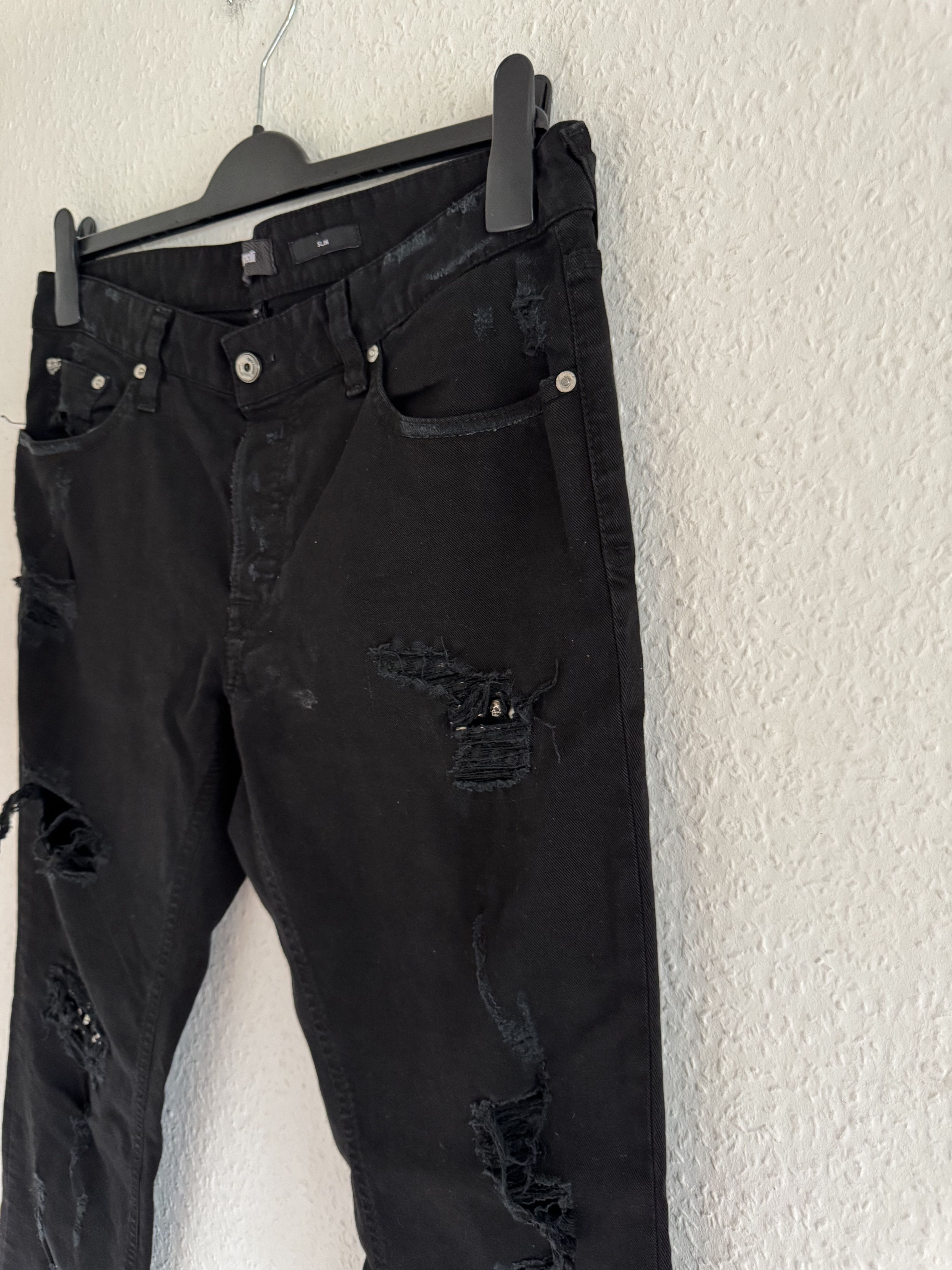 Just Cavalli Studded Distressed Slim Jeans Size US 33 - 10 Thumbnail