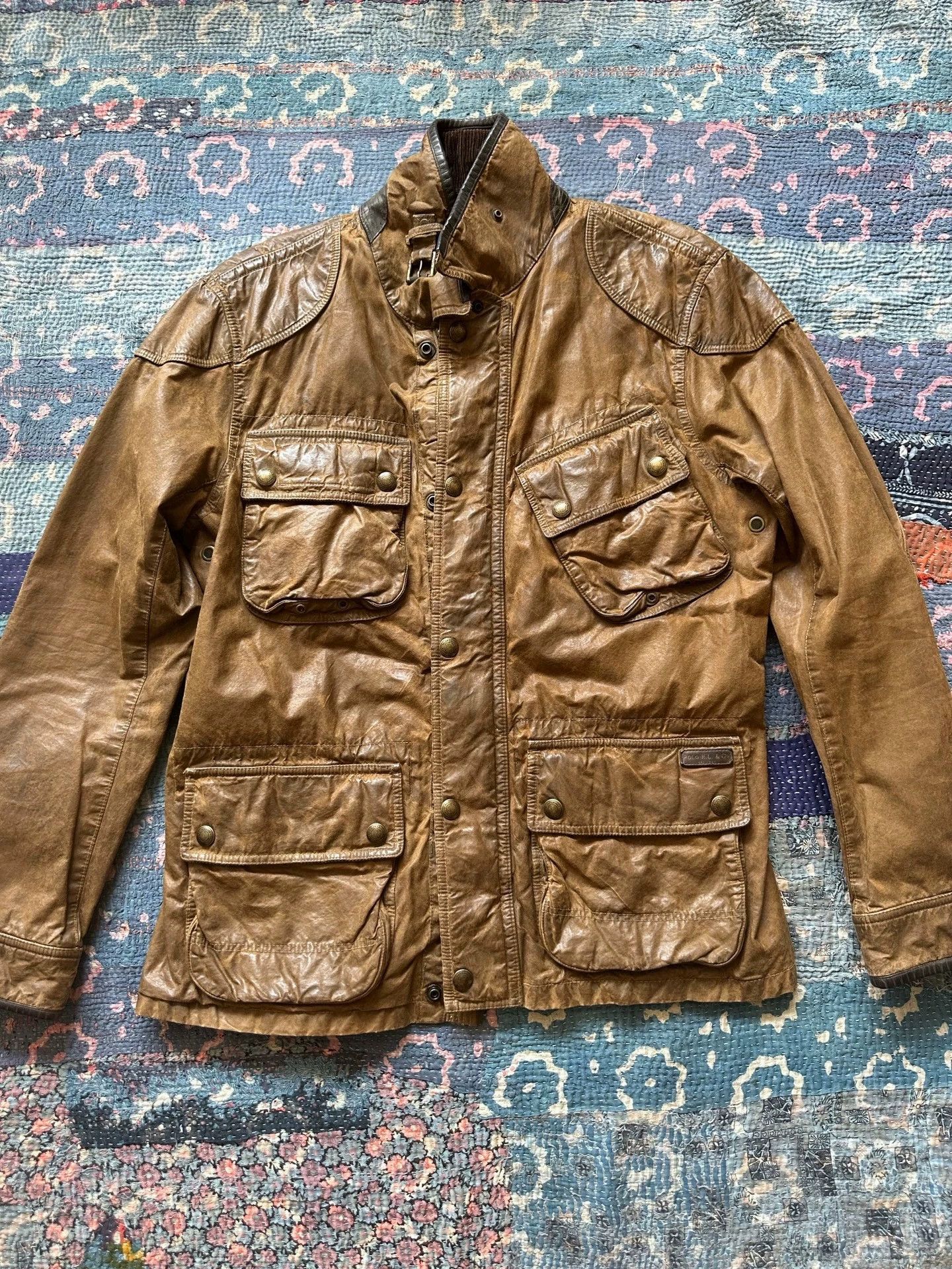 RRL Ralph Lauren RRL Waxed Cotton Beltless Motorcycle Jacket L Size US L / EU 52-54 / 3 - 1 Thumbnail