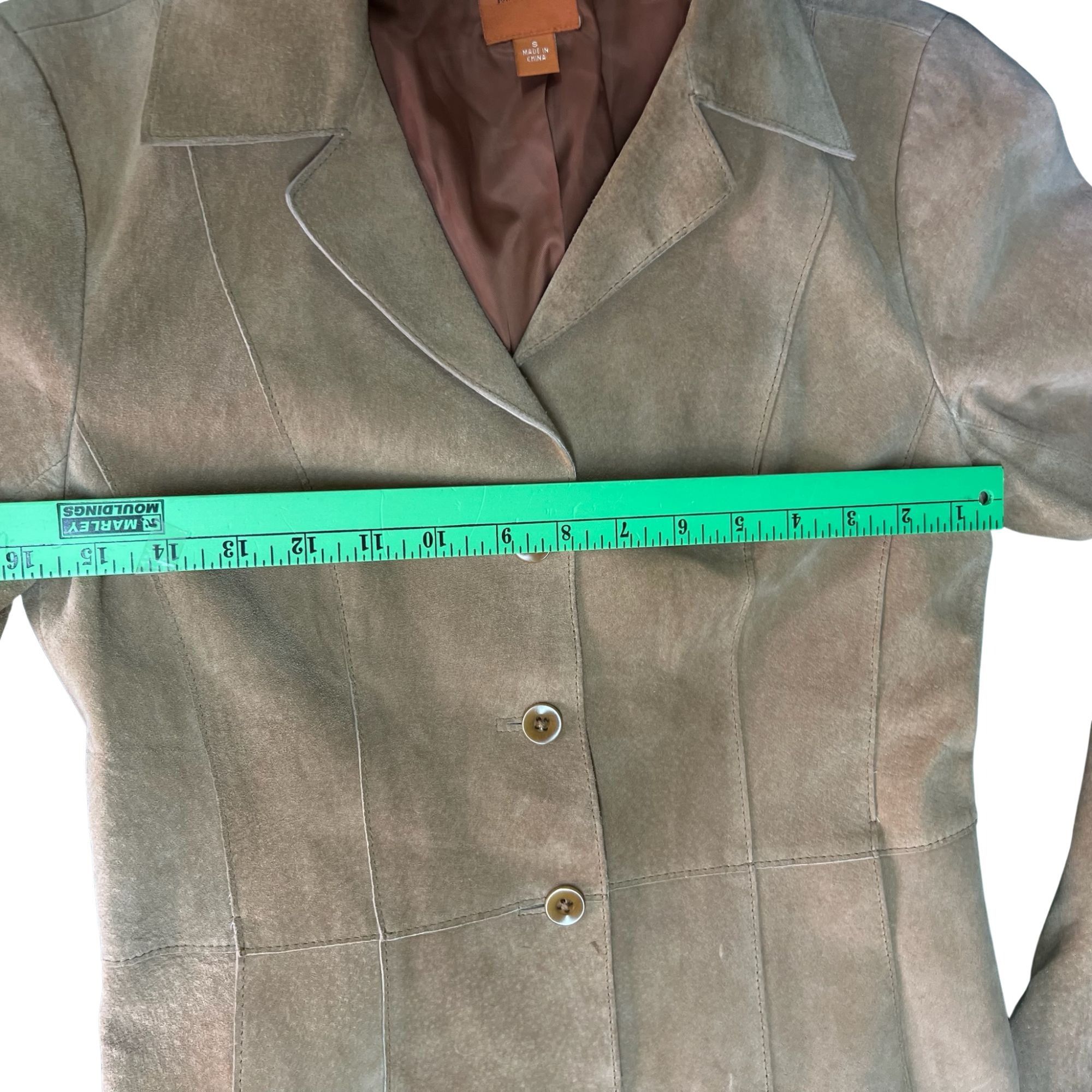 Other Anonymous John Carlisle Tan Suede Button-Up Blazer Jacket Wo Size S / US 4 / IT 40 - 6 Thumbnail