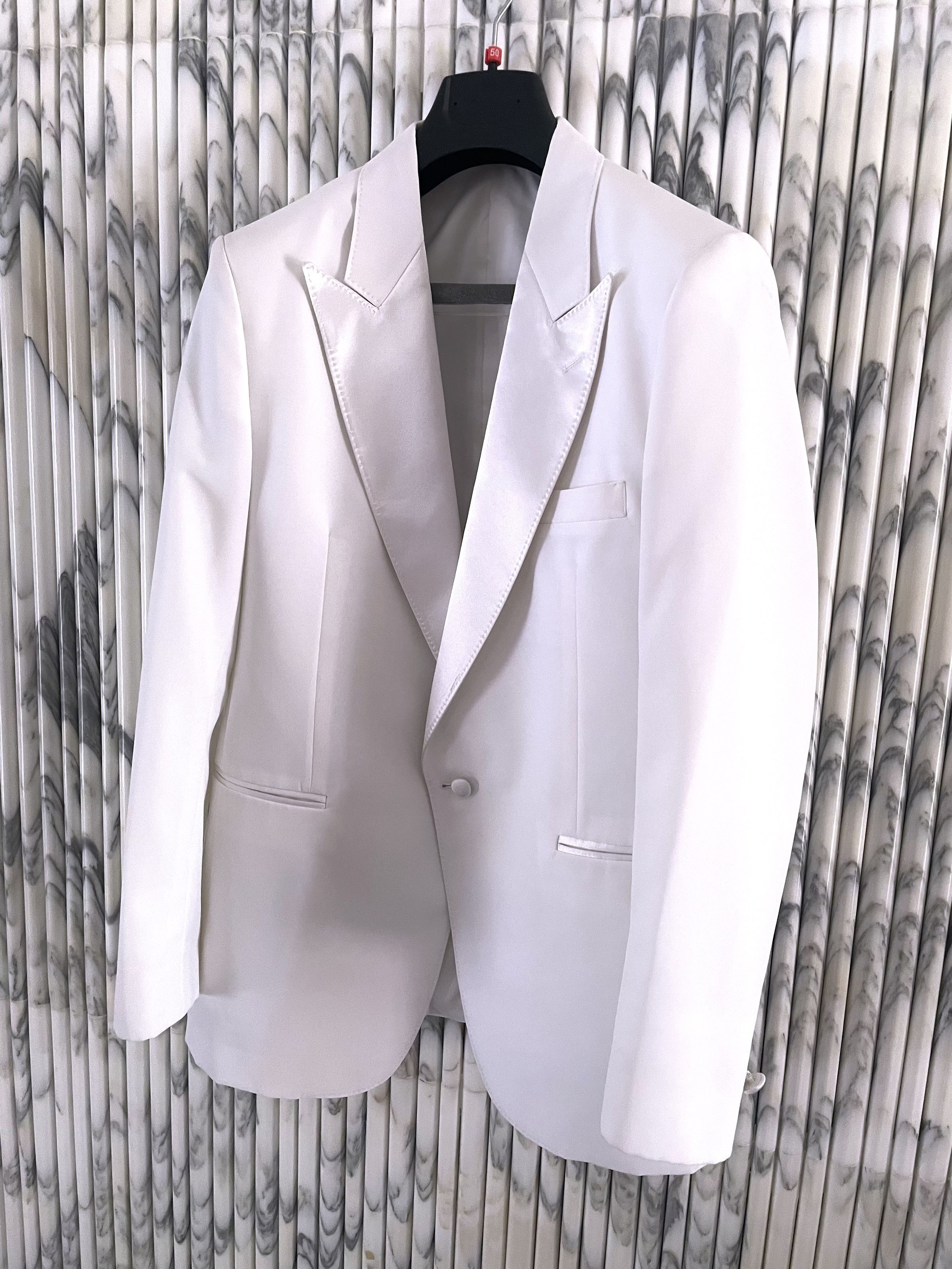 Vintage IVORY GRAIN DE POUDRE LE SMOKING TUXEDO JACKET Size 48R - 2 Thumbnail