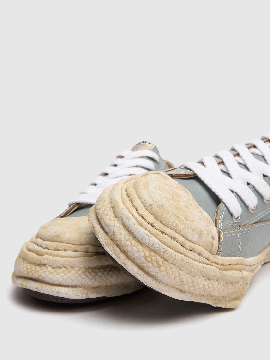 Other MIHARAYASUHIRO Peterson Men's Gray Leather Sneakers Size US 5.5 / EU 38 - 4 Thumbnail