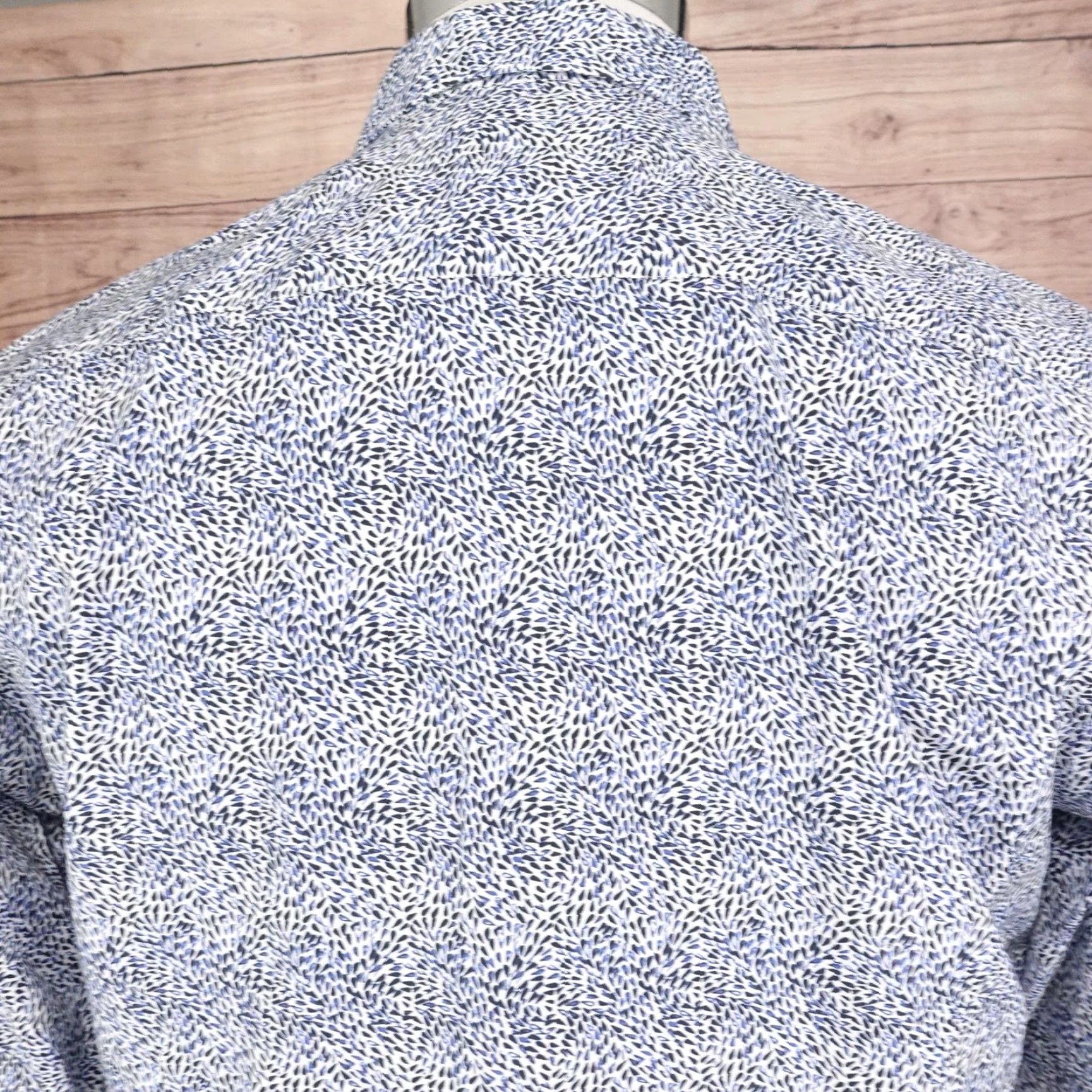 Ted Baker Ted Baker Shirt Mens 3 Medium Blue White Celnor Floral Print Long Sleeve Cotton Size US M / EU 48-50 / 2 - 5 Thumbnail