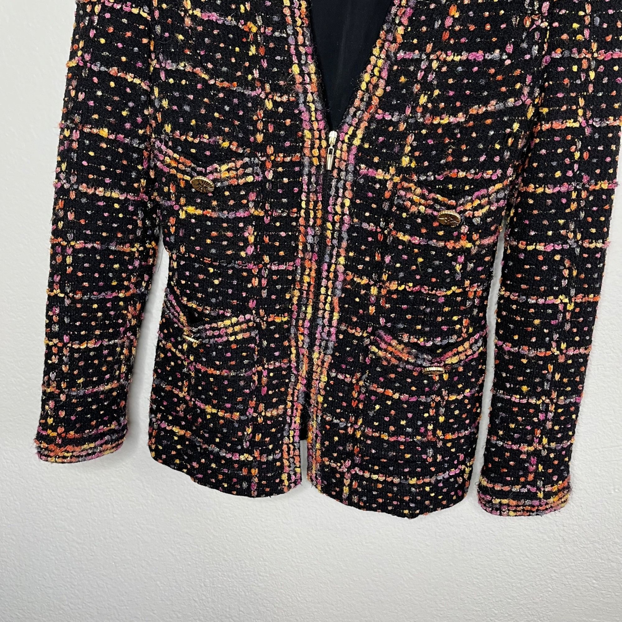 St. John St. John Womens Tweed Knit Multicolor Blazer Jacket Front Po Size XS / US 0-2 / IT 36-38 - 3 Thumbnail