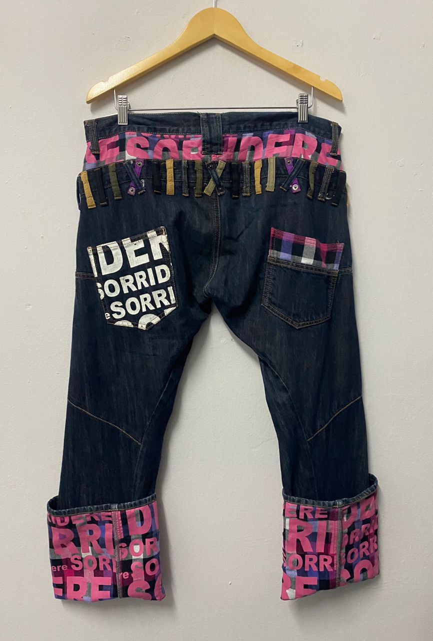 Japanese Brand Vintage Sorridere Double Waist Hype Punk Jeans Size US 36 / EU 52 - 3 Thumbnail