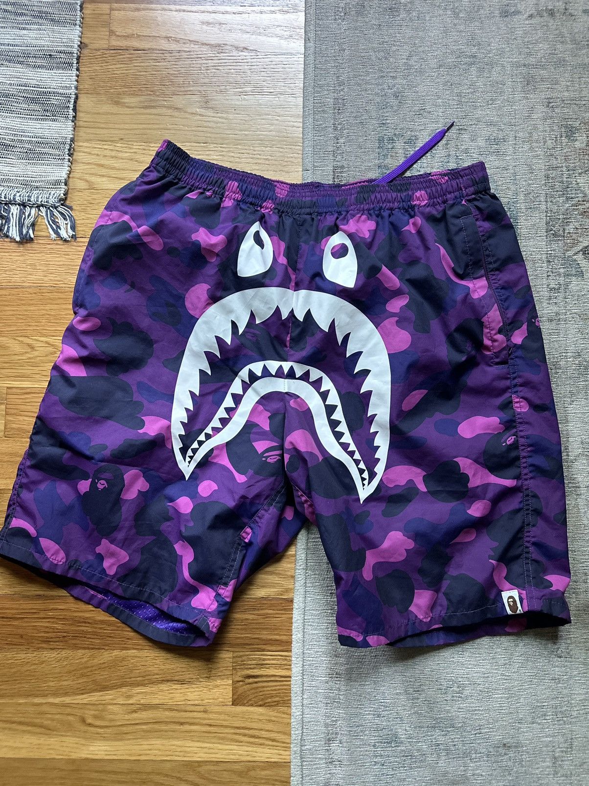 Bape Color Camo Shark Beach Shorts | Grailed