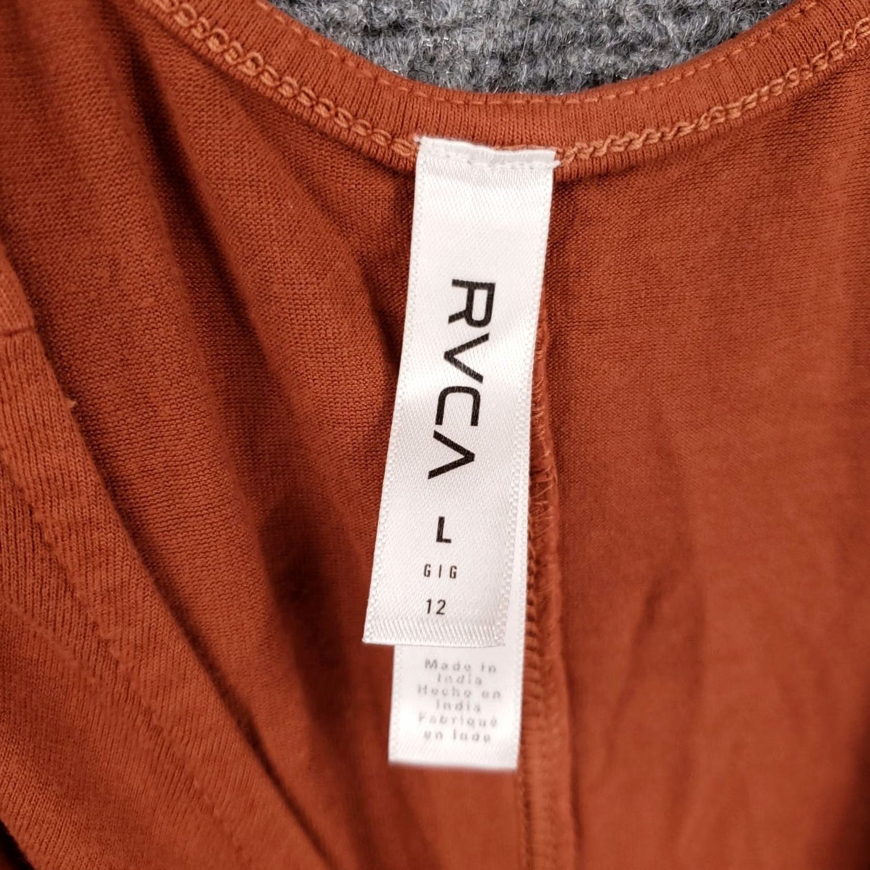 RVCA RVCA Dress Tank Orange L Womens A-Line Knits Sleeveless Scoop Neck Size L / US 10 / IT 46 - 7 Thumbnail