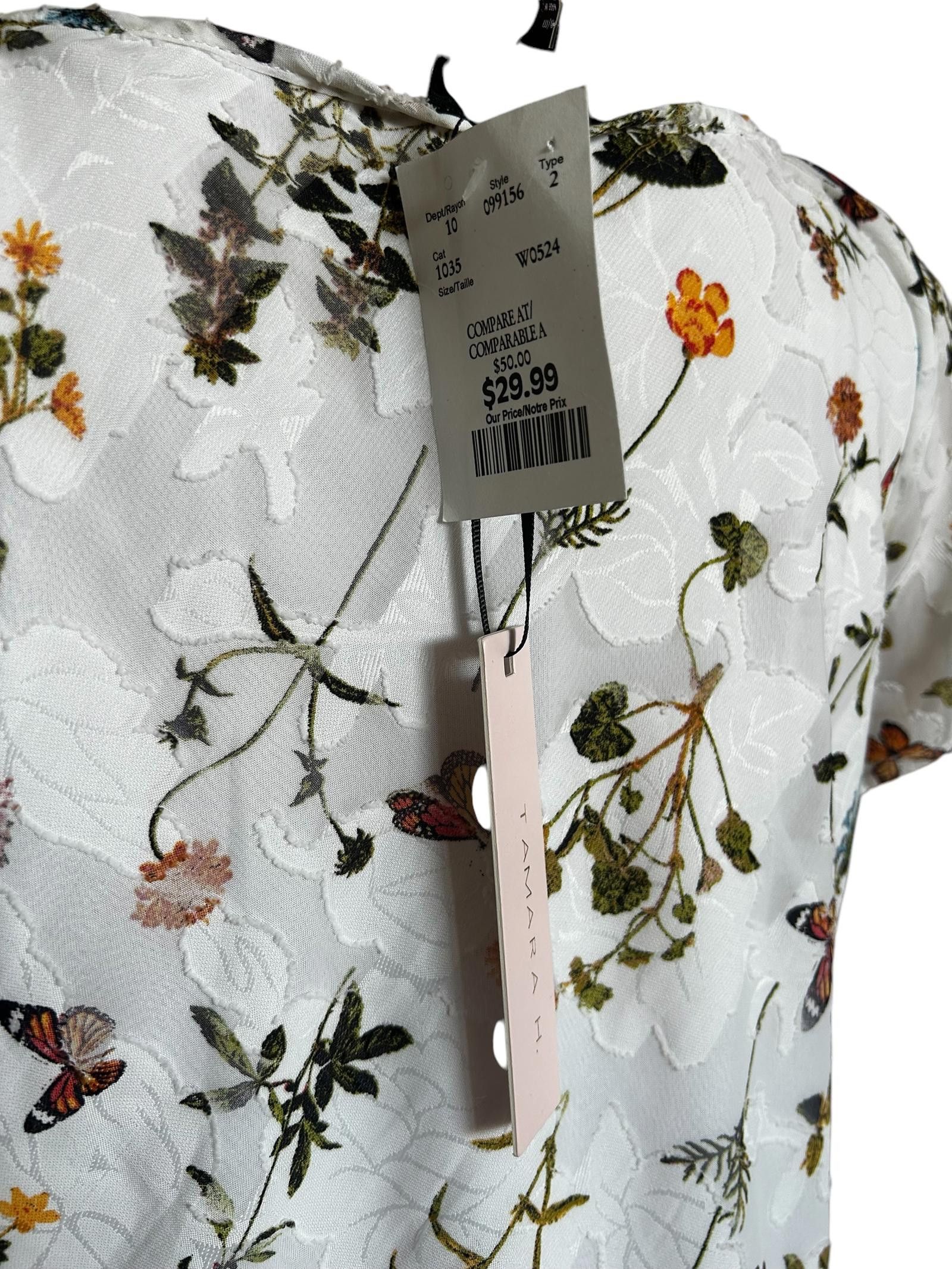 Designer Charming Floral Cap Sleeve Top by Compari Size M / US 6-8 / IT 42-44 - 4 Thumbnail