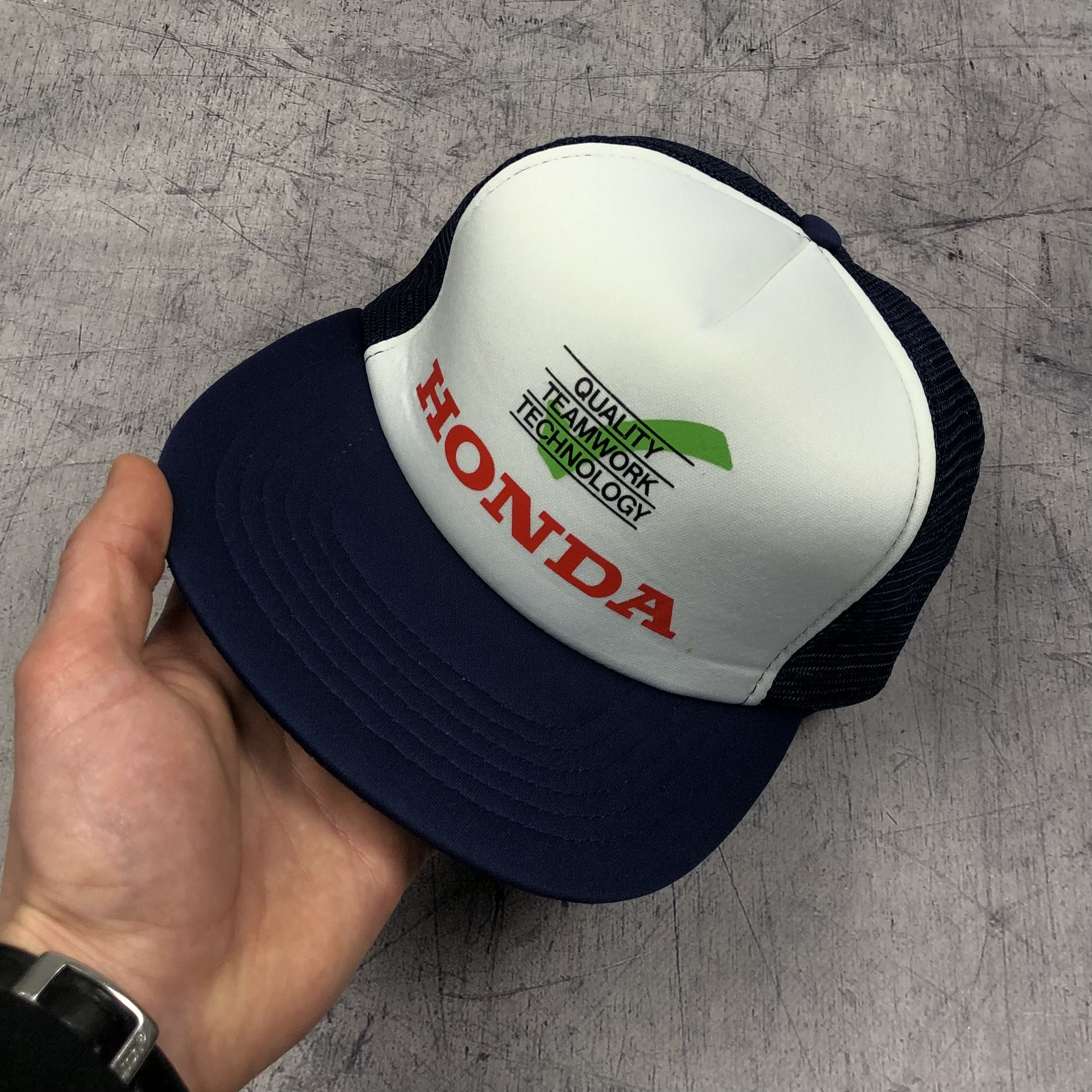 Honda Vintage 90s Honda Trucker Cap Quality Teamwork Technology Size ONE SIZE - 3 Thumbnail