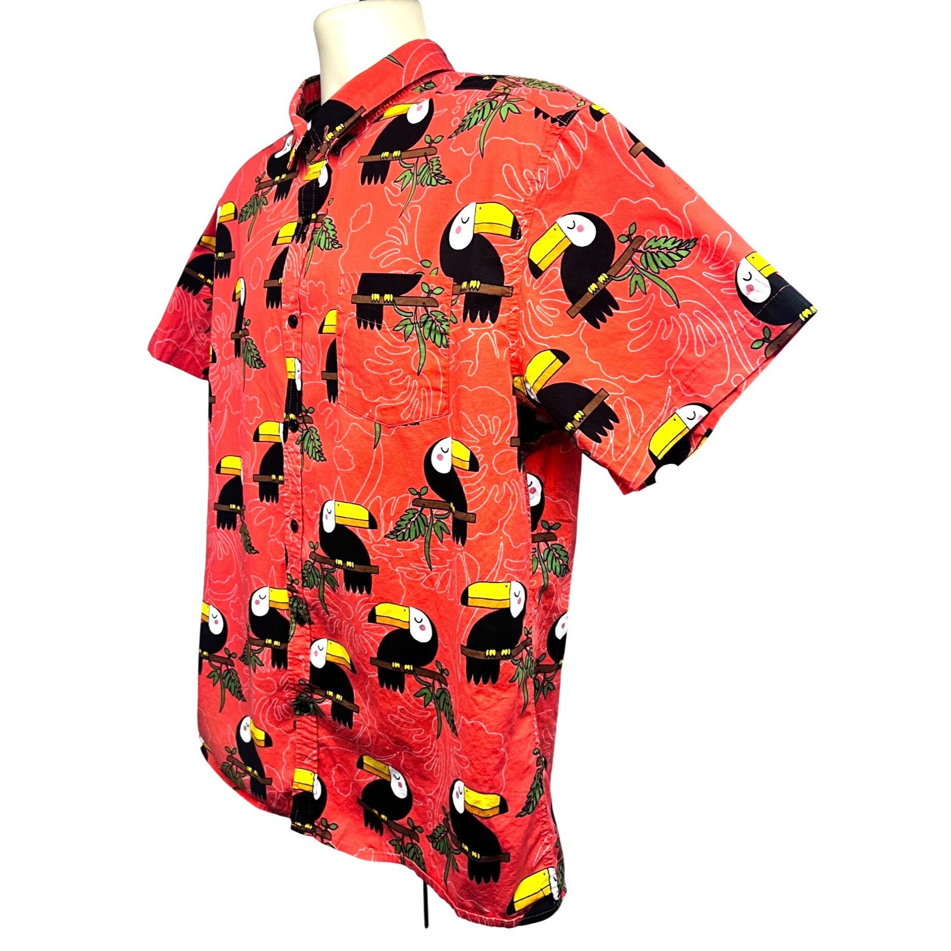 Vintage Mens Hawaiian Aloha Floral Tropical Button Up Shirt XL Pocke Size US XL / EU 56 / 4 - 3 Thumbnail