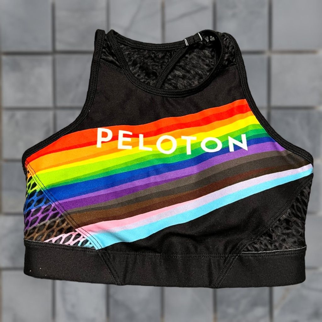 Rainbow VINTAGE? Wait: Peloton With Sports Bra Womens XS Rainbow Athletic Size ONE SIZE - 1 Thumbnail