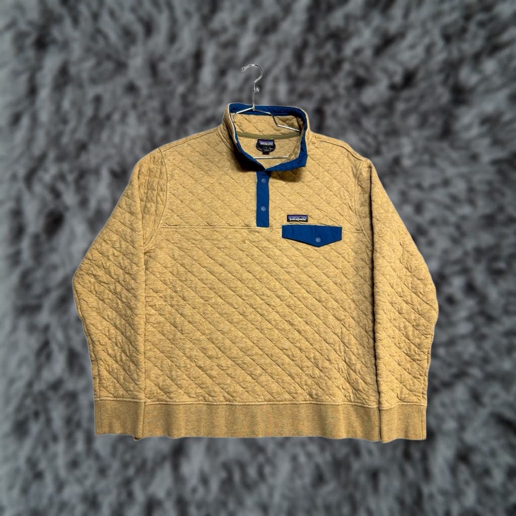 Patagonia Patagonia Quilt Snap-T Pullover Sweater Men Large Beige 1/4 Zip Pockets Logo Knit Mock Neck Vintage: No Size US L / EU 52-54 / 3 - 1 Thumbnail