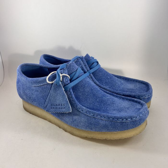 Clarks Clarks Originals Wallabees Bright Blue Baby Blue Suede Grailed