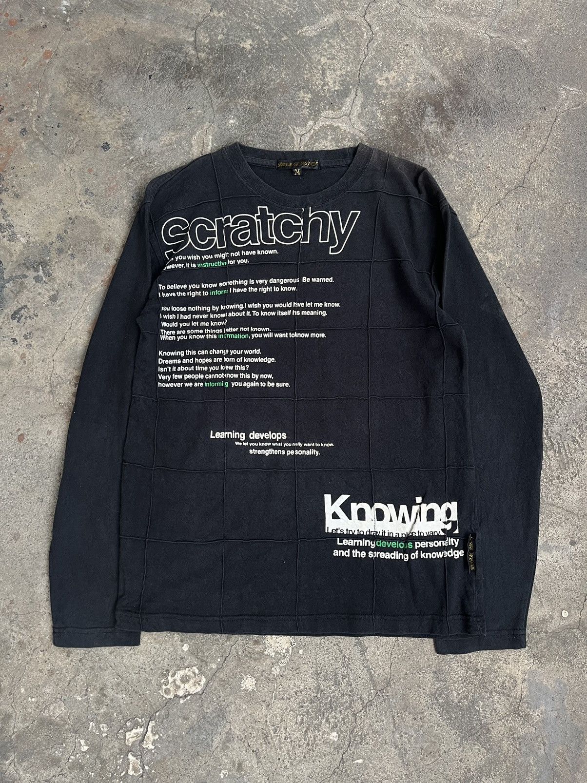 14th Addiction × KMRii × Yasuyuki Ishii JAPANESE POEM SCRATCHY BOX CUT LONG SLEEVE GOTHIC PUNK STYLE Size US M / EU 48-50 / 2 - 1 Thumbnail