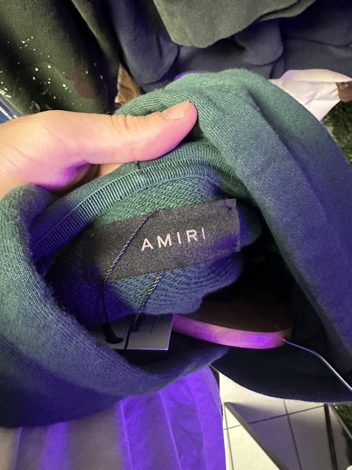 Amiri Amiri Leather Logo Forest Green Hoodie Size US M / EU 48-50 / 2 - 8 Thumbnail