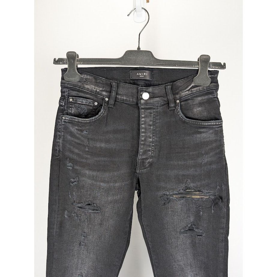 Amiri o1rshd1 Leather Camo MX1 Jean in Aged Black Size US 30 / EU 46 - 8 Thumbnail
