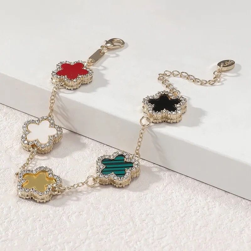 Jewelry × Vintage Cubic Zircon Flower Shape Bracelet Size ONE SIZE - 2 Thumbnail