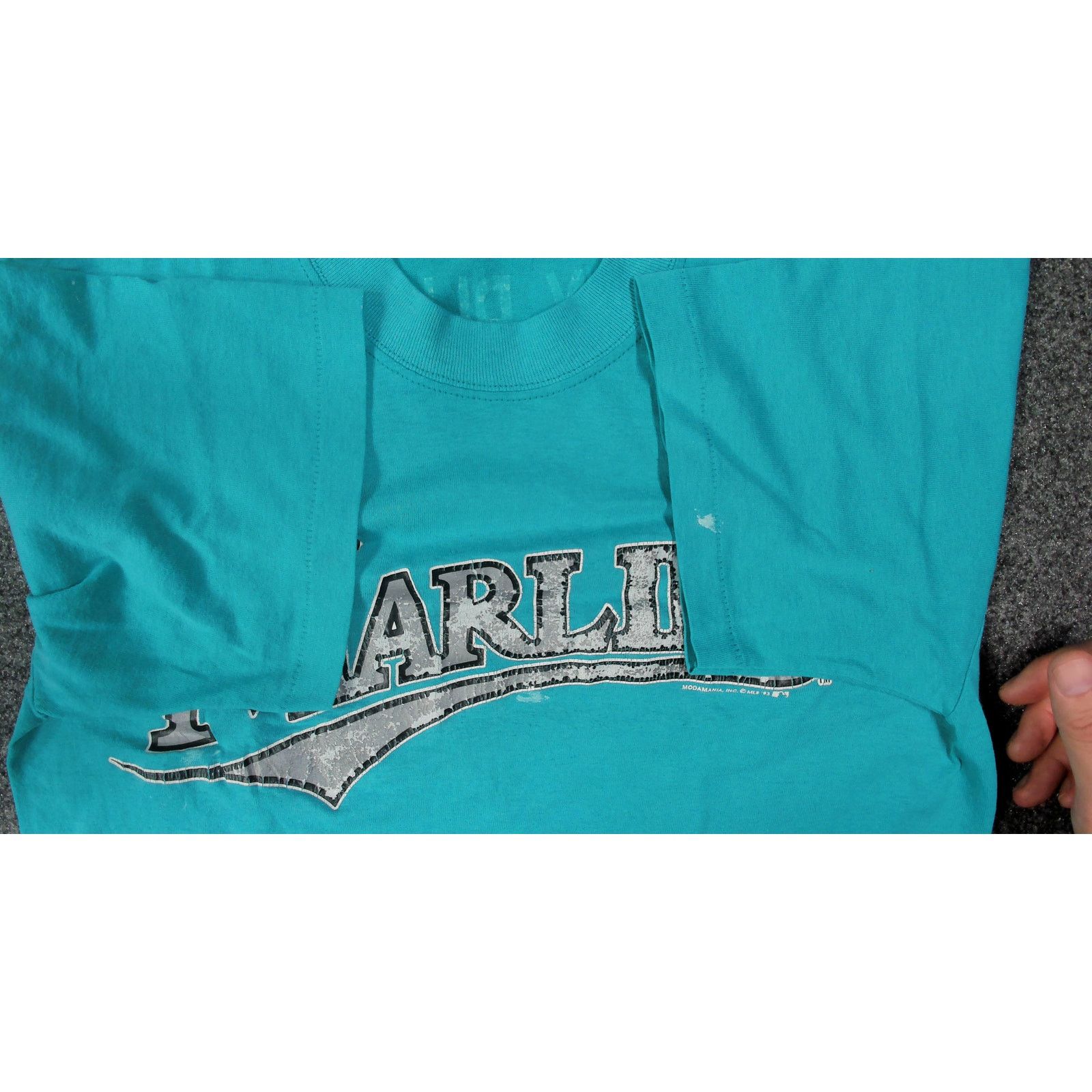 Vintage Modamania| 1993 Florida Marlins Single Stitch Thrashed Tee Size US M / EU 48-50 / 2 - 11 Thumbnail