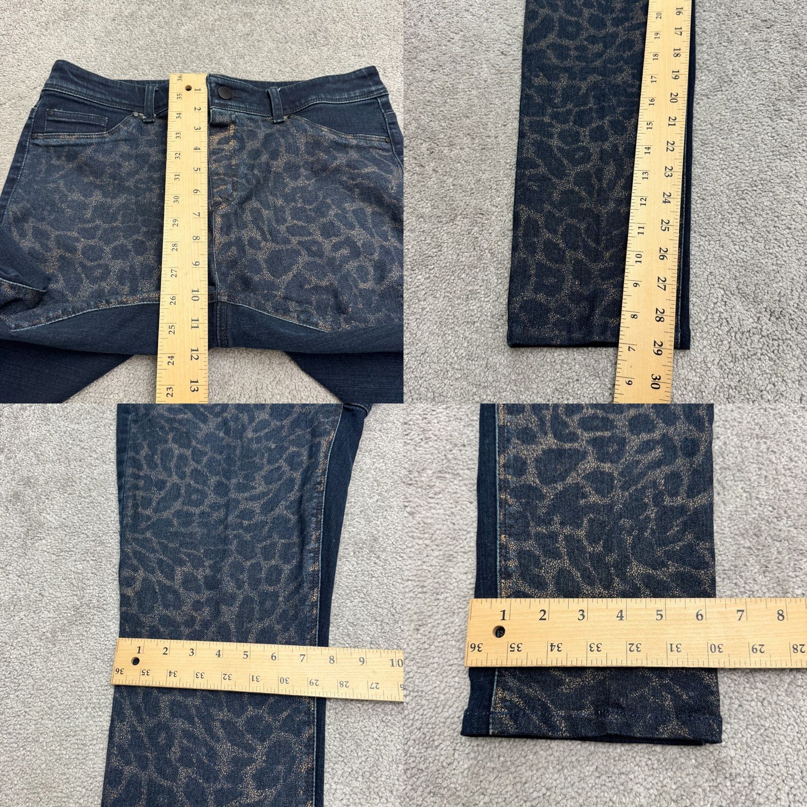 Vintage Chico's Platinum Leopard Slim Straight Denim Jeans Womens Blue 34x29 5-Pocket Stretch City Grunge Streetwear Vintage No Size 25" / US 0 / IT 36 - 9 Thumbnail