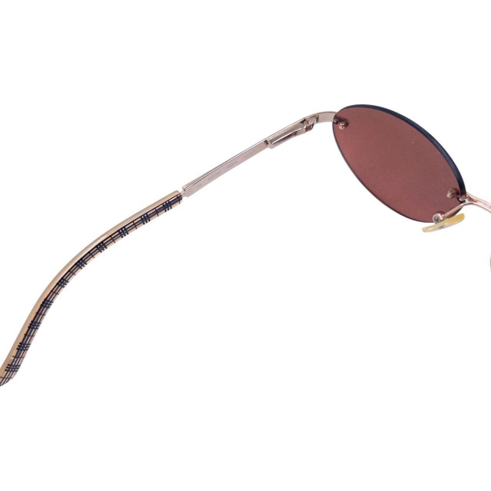 Burberry Vintage Burberry Nova Check Rimless Sunglasses Size ONE SIZE - 6 Thumbnail
