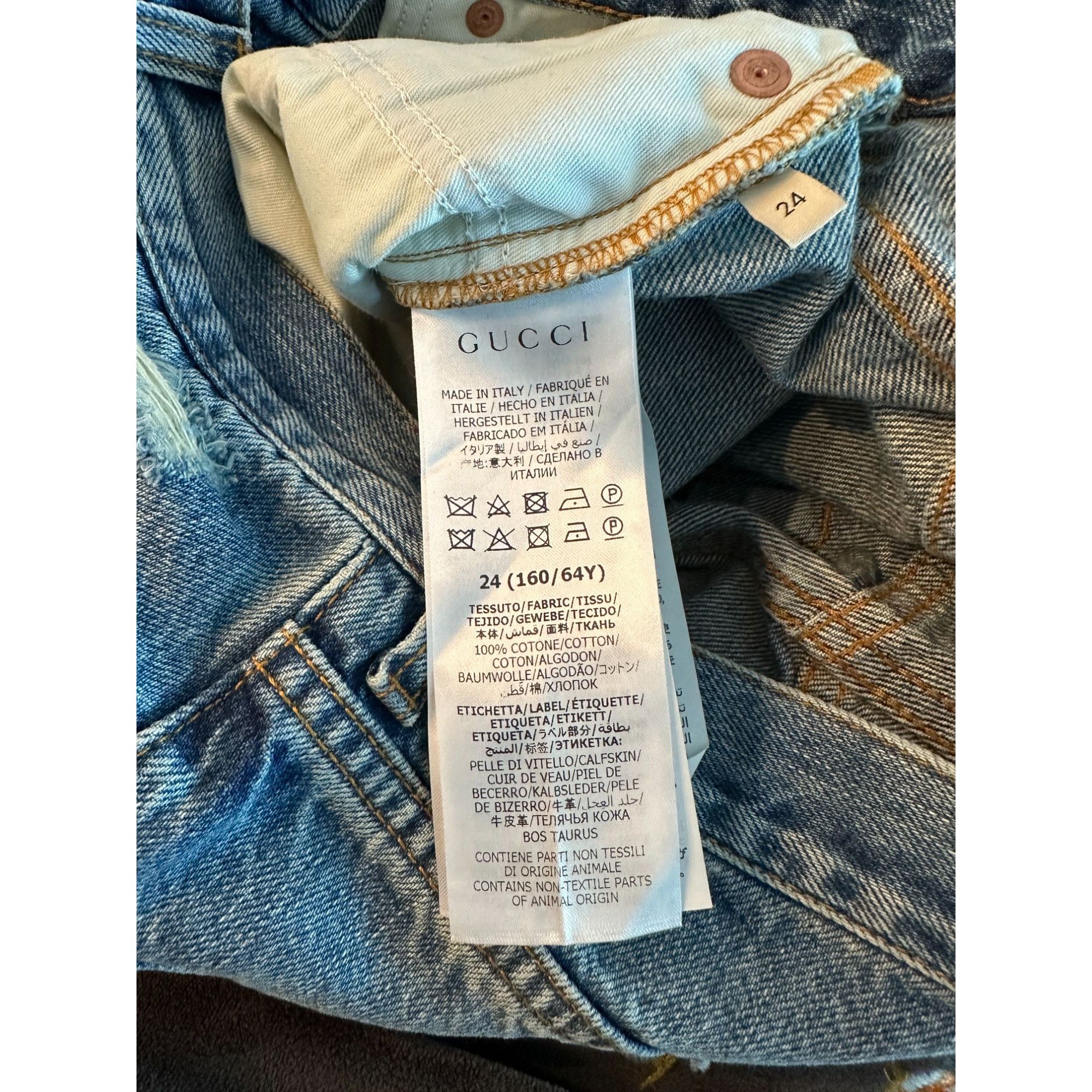 Gucci Gucci Womens Distressed Blue Jeans Size 24 Made In Italy 100 Size 24" / US 00 / IT 34 - 5 Thumbnail