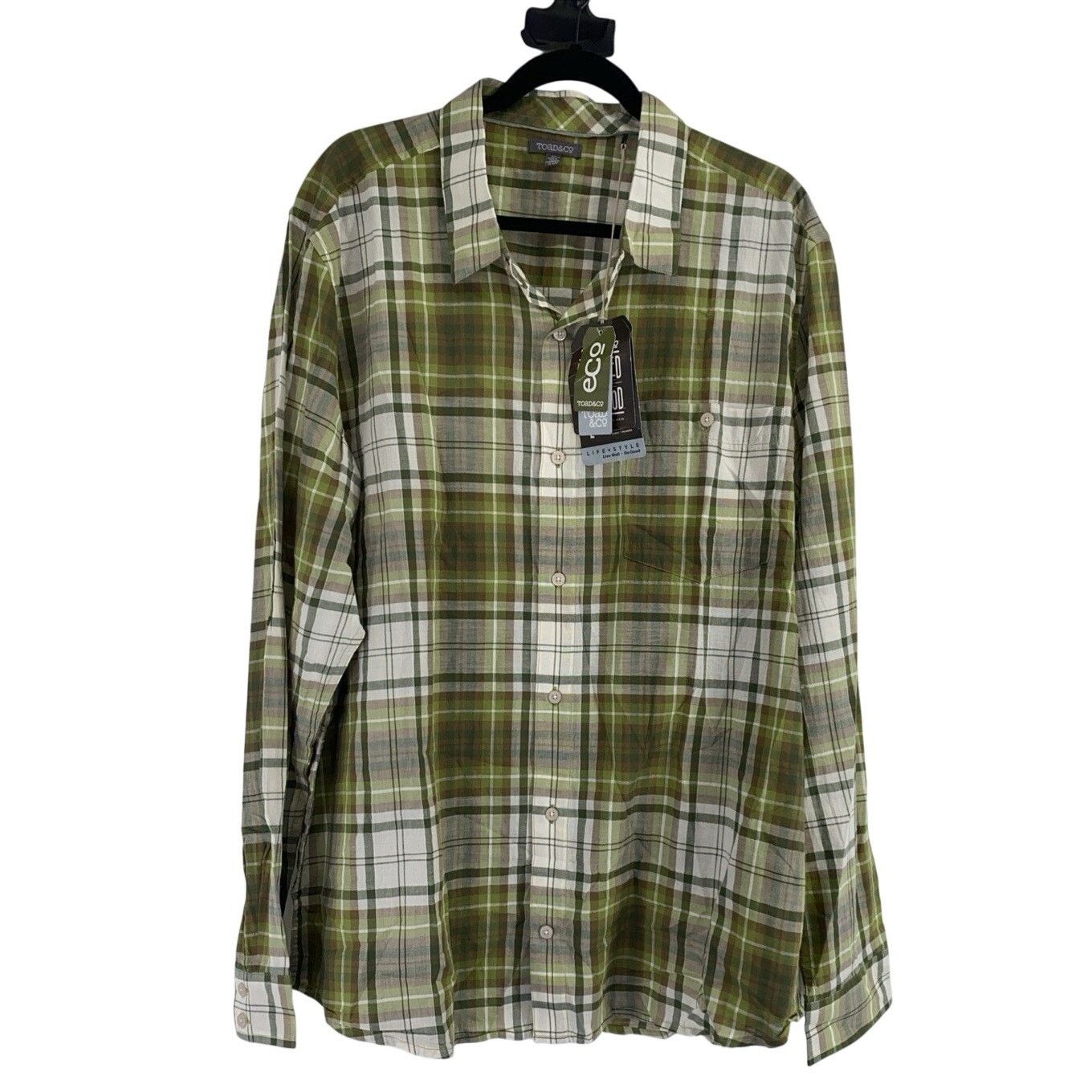 Toad&Co Toad & Co Men XL Iguana Green Plaid Cuba Libre L/S Shirt NWT Size US XL / EU 56 / 4 - 1 Thumbnail