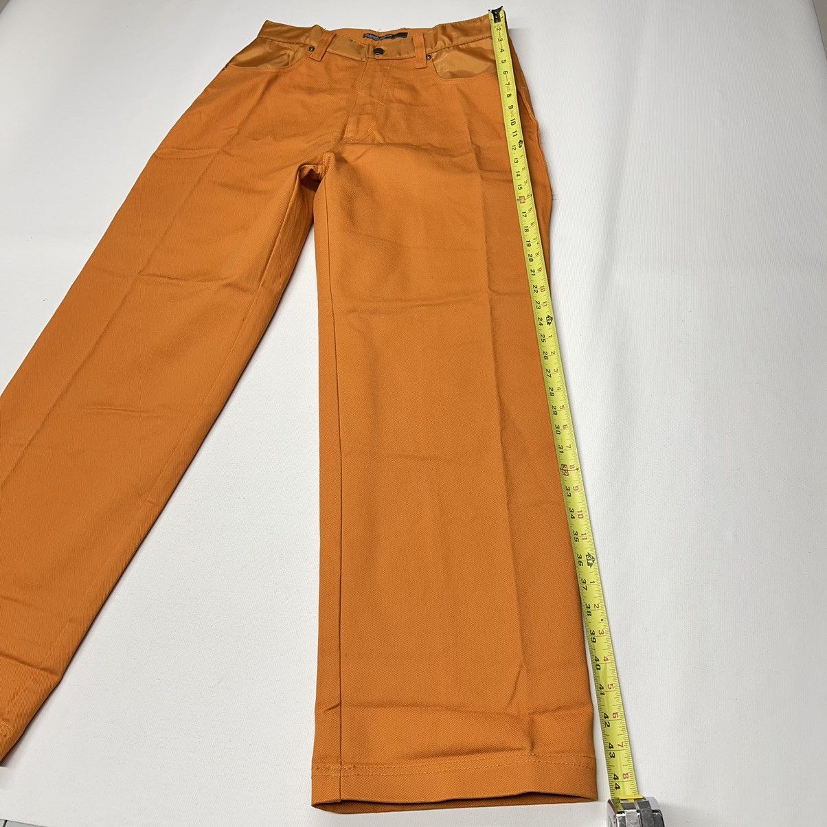 Clench × Vintage VTG Clench Jeans Orange Carpenter Denim Wide Baggy Skater Size US 32 / EU 48 - 20 Thumbnail