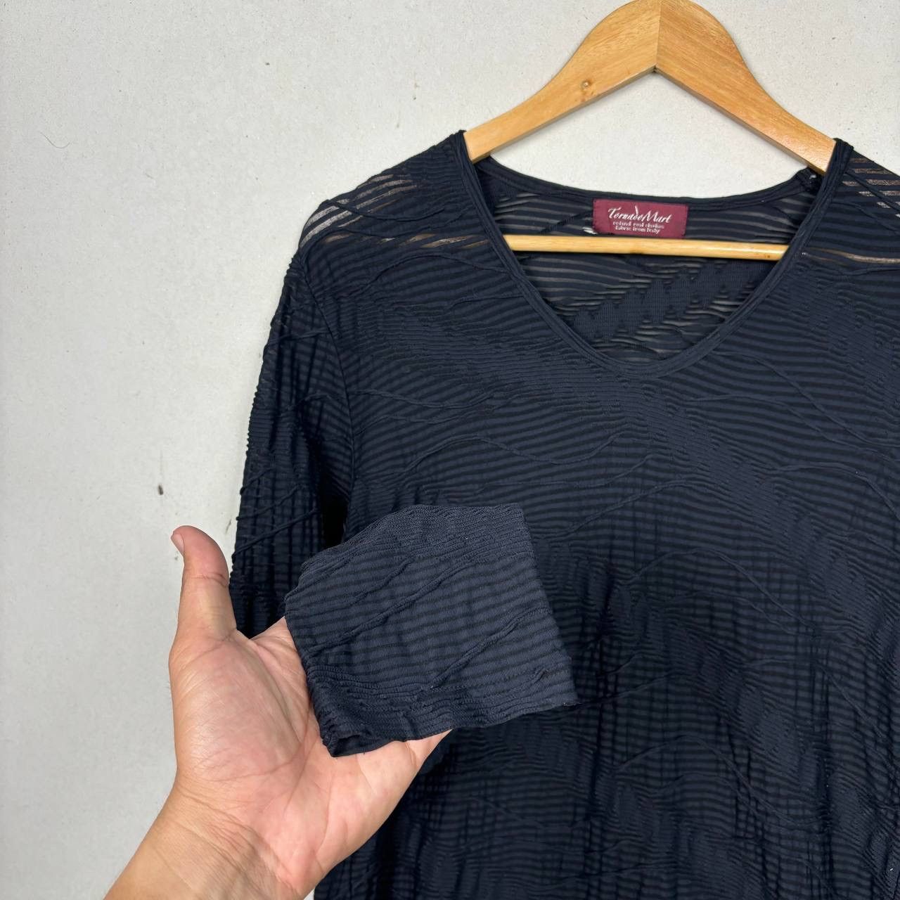 Tornado Mart Tornado Mart Archive 3D Textured Wavy Stripe L/S Shirt Size US M / EU 48-50 / 2 - 5 Thumbnail
