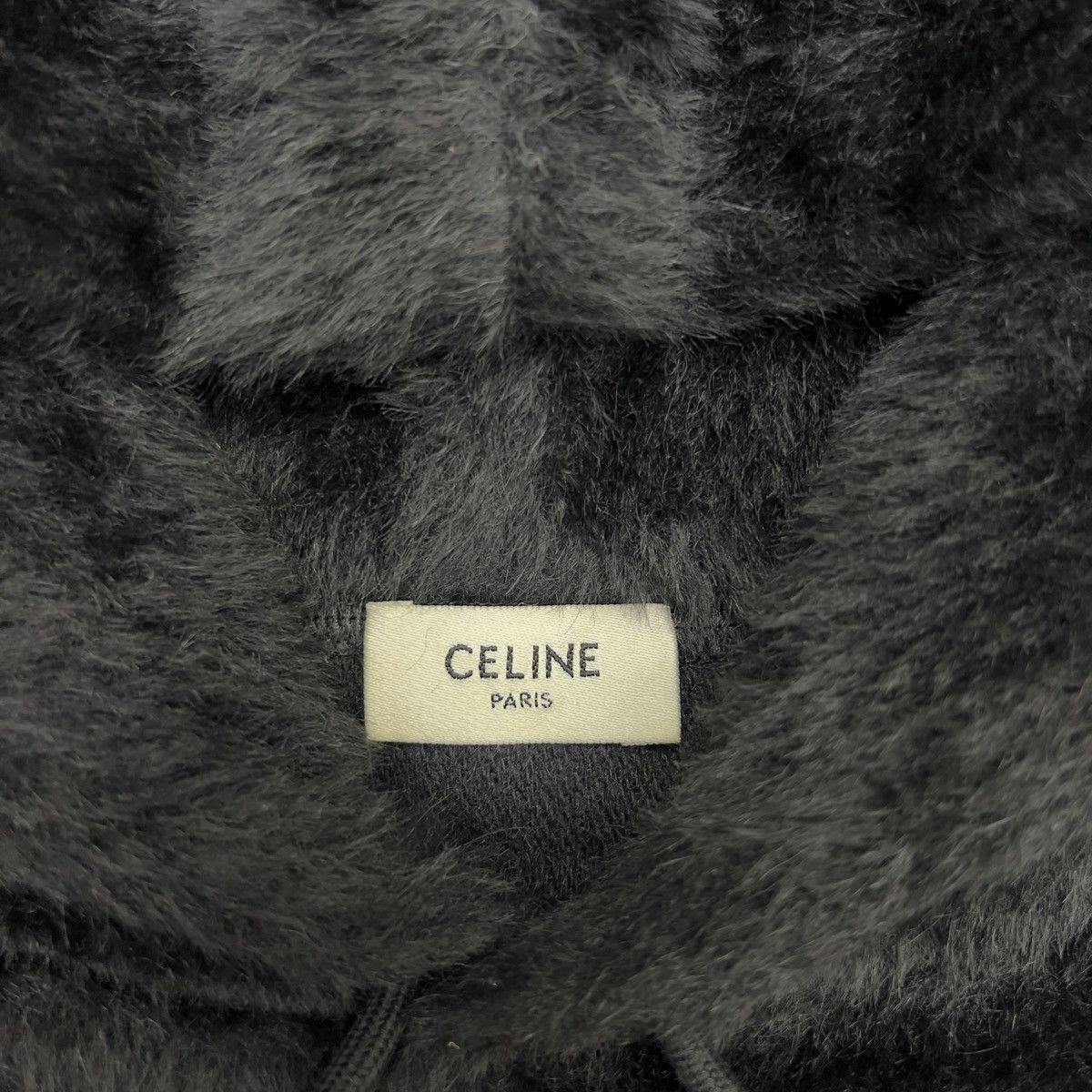 Celine Celine x Hedi Slimane FW22 Alpaca Fur Studded Logo Hoodie Size US M / EU 48-50 / 2 - 4 Thumbnail