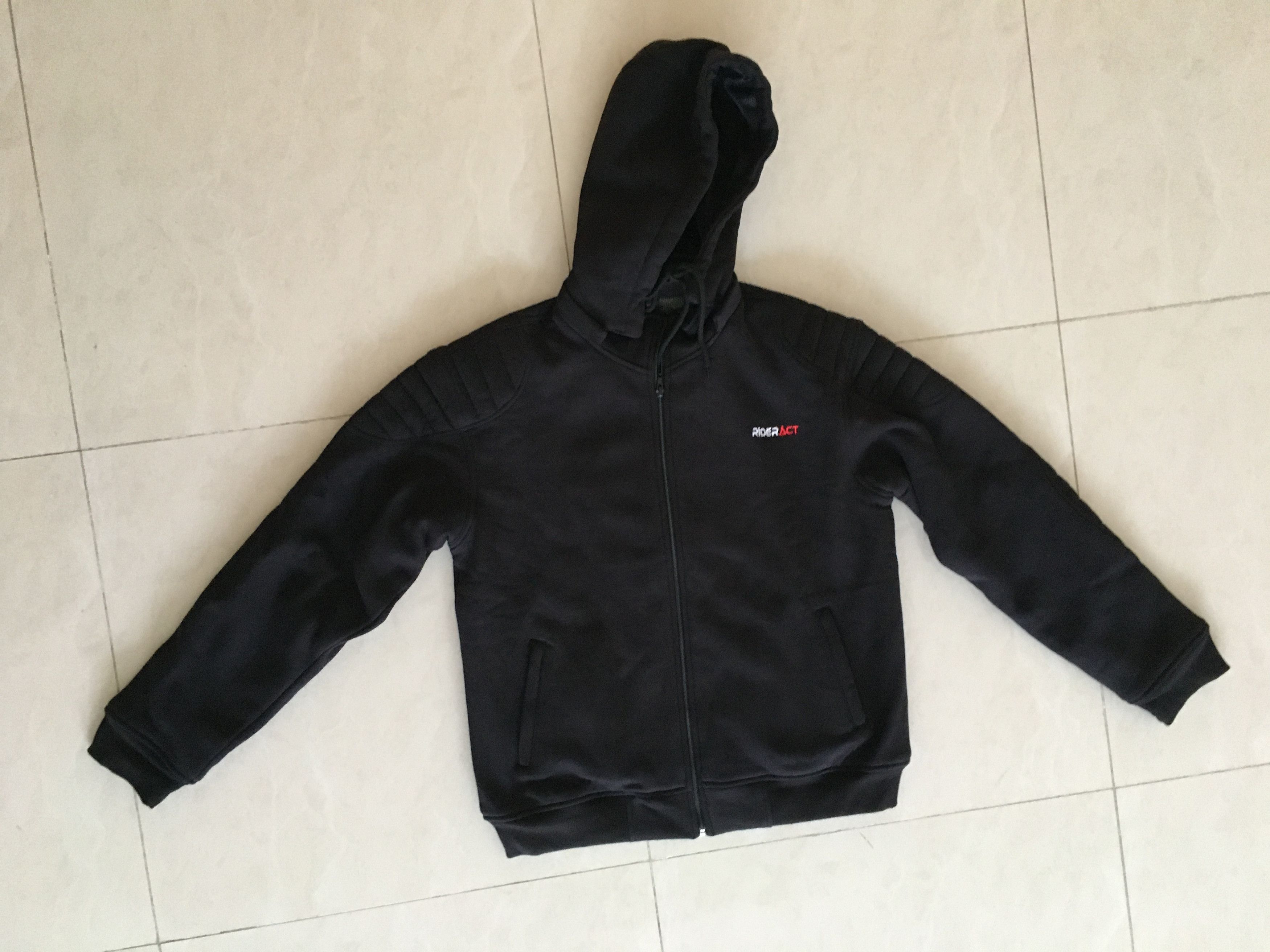 Active Ride Shop RIDERACT® Motorcycle Hoodie Black with Aramid Fiber Size US XS / EU 42 / 0 - 1 Thumbnail
