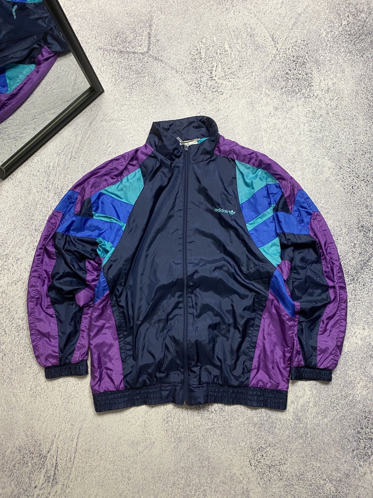 Adidas × Vintage Vintage Adidas Multicolour Nylon Tracksuit Set Jacket Pants Size US M / EU 48-50 / 2 - 6 Thumbnail