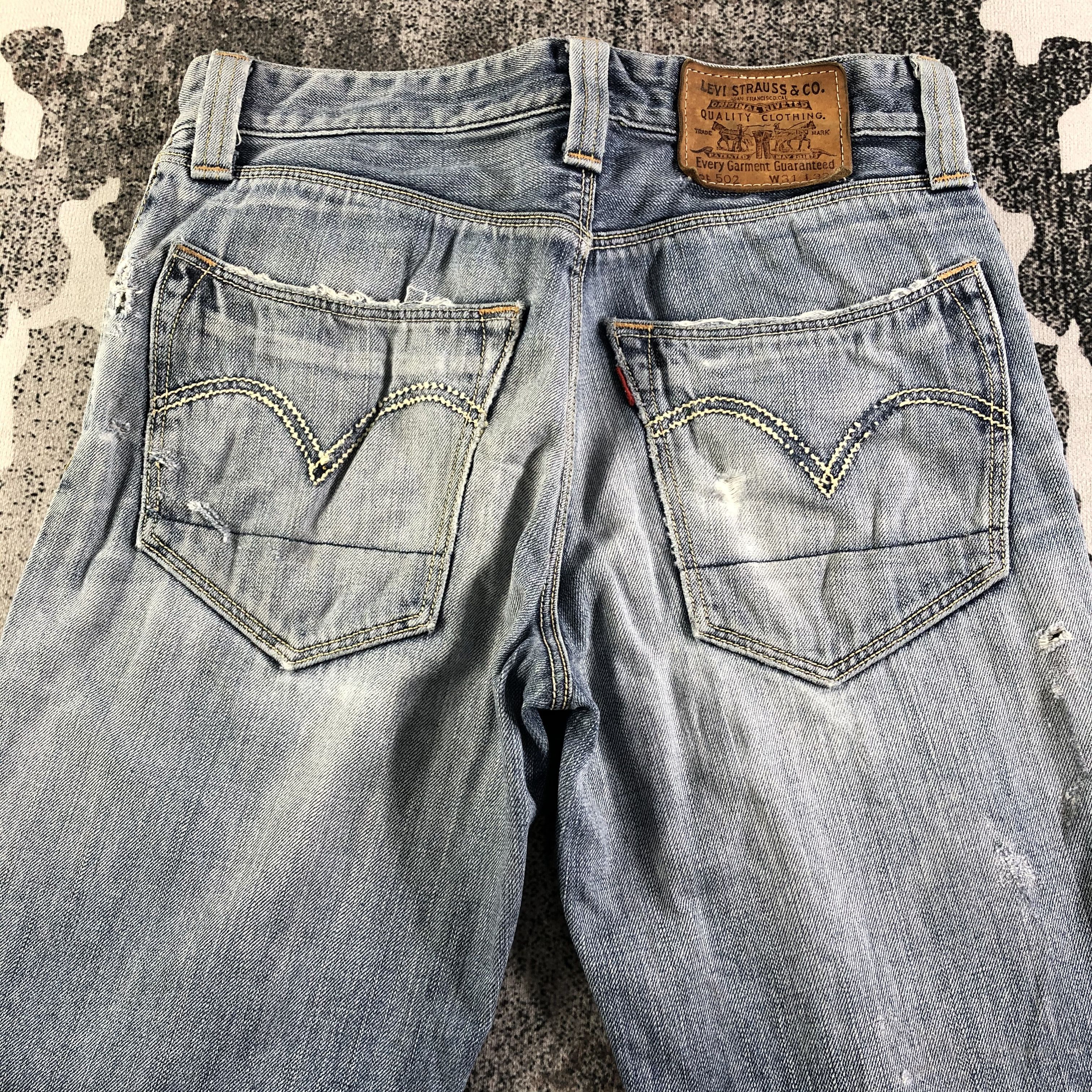 Levi's Distress Vintage Levis 502 Jeans Medium Wash Denim KJ2260 Size US 30 / EU 46 - 4 Thumbnail