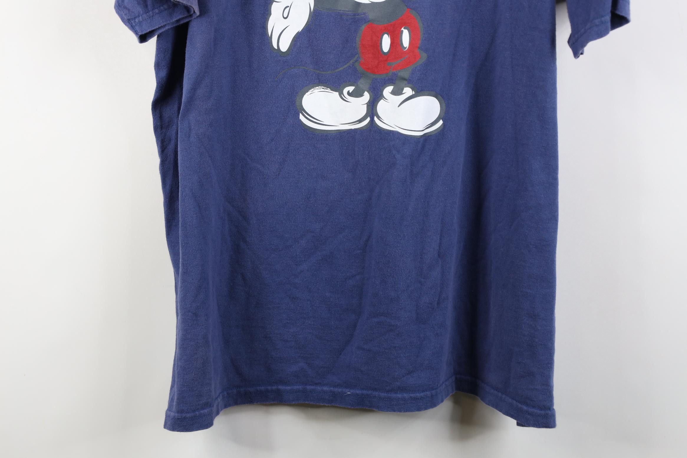 Disney Vintage 90s Y2K Disney Mickey Mouse Fireworks T-Shirt Blue Size US XXL / EU 58 / 5 - 3 Thumbnail