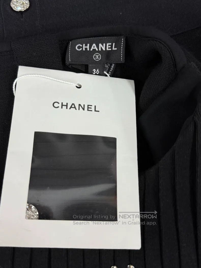 Chanel Chanel Black pearl rhinestone large double C large logo ve Size XS / US 0-2 / IT 36-38 - 4 Thumbnail