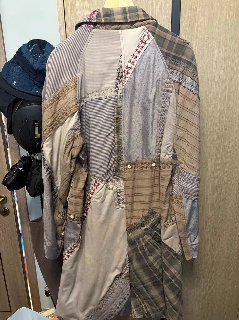 By Walid Beige Patchwork Button-Up Shirt - Size L. Size US L / EU 52-54 / 3 - 2 Thumbnail