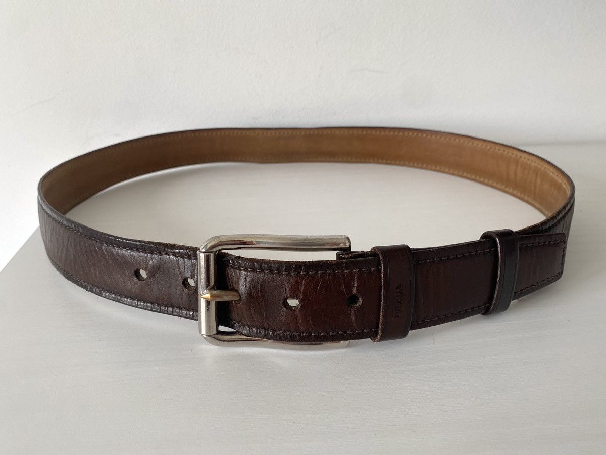 Prada Prada Leather Brown Belt Size 38 - 2 Thumbnail