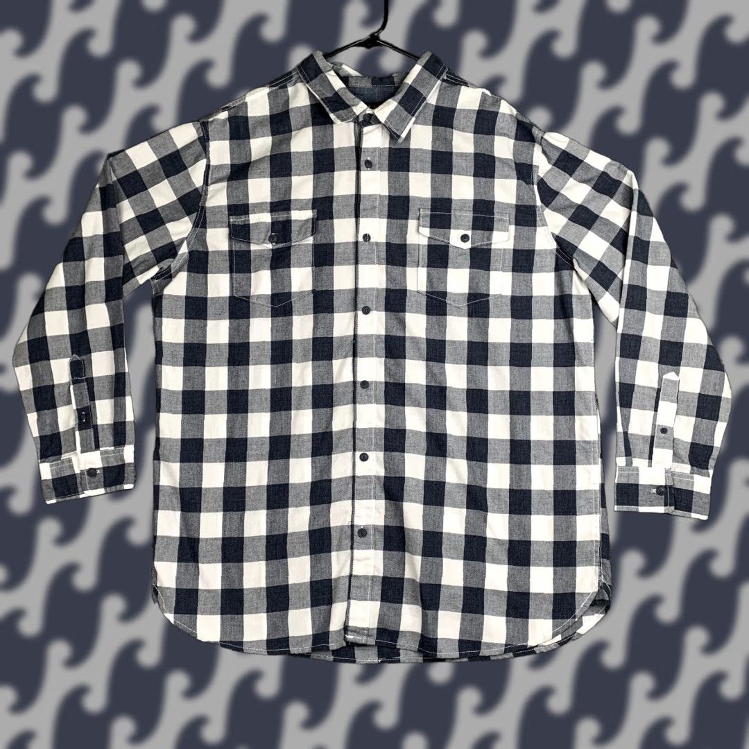 Lee Lee Shirt Mens 2XL Navy Blue White Buffalo Check Button-Up Collared Size US XXL / EU 58 / 5 - 1 Thumbnail