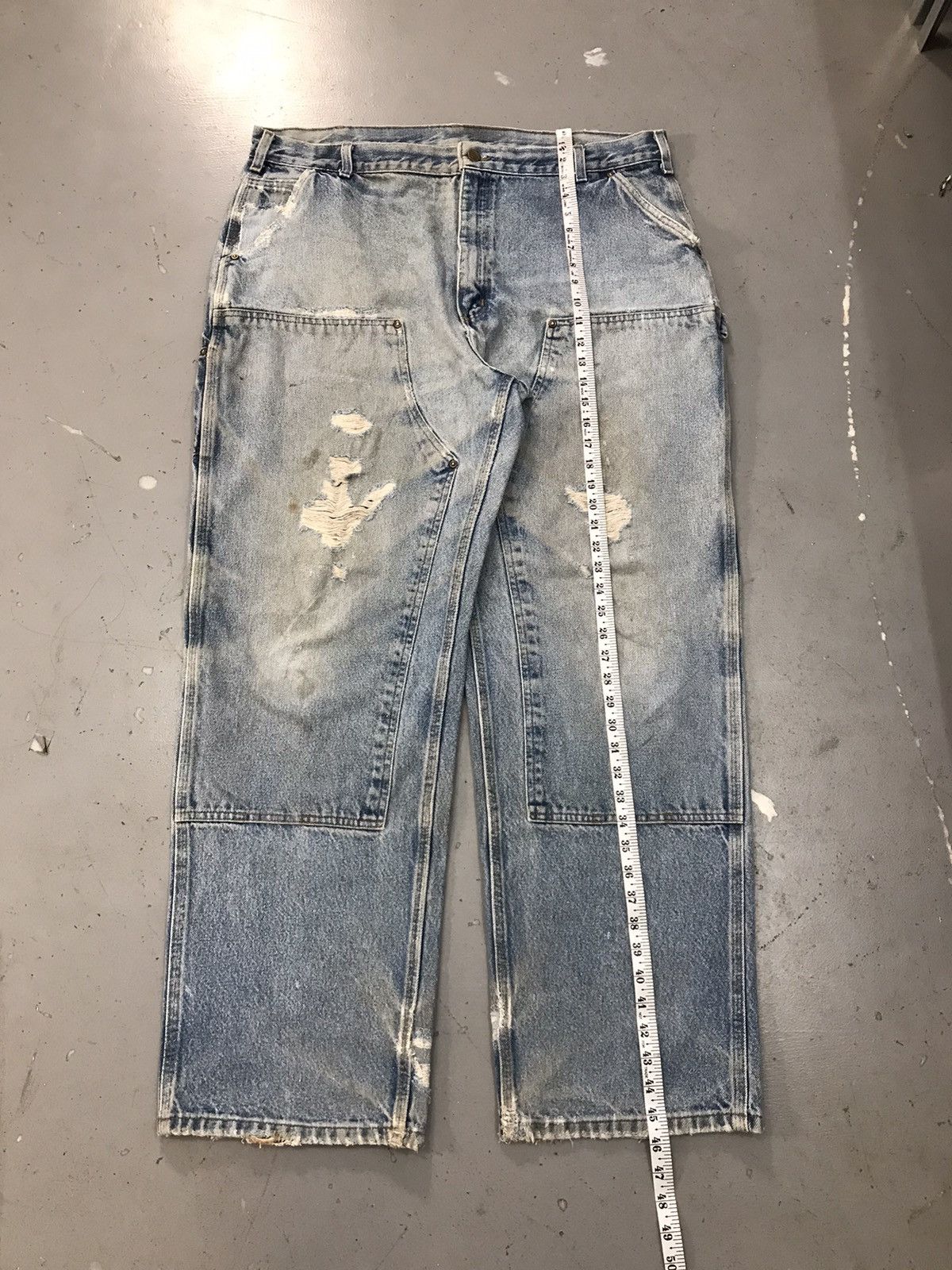 Carhartt × Vintage Vintage Carhartt B73 DST distressed double knee denim Size US 42 / EU 58 - 4 Thumbnail