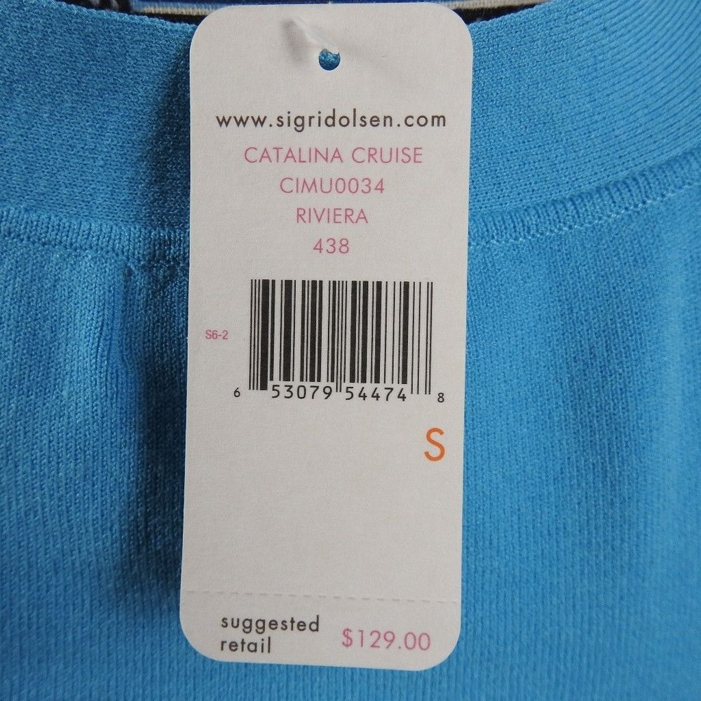 Other Sigrid Olsen Blue Long Sleeve Top Small Size XS / US 0-2 / IT 36-38 - 3 Thumbnail