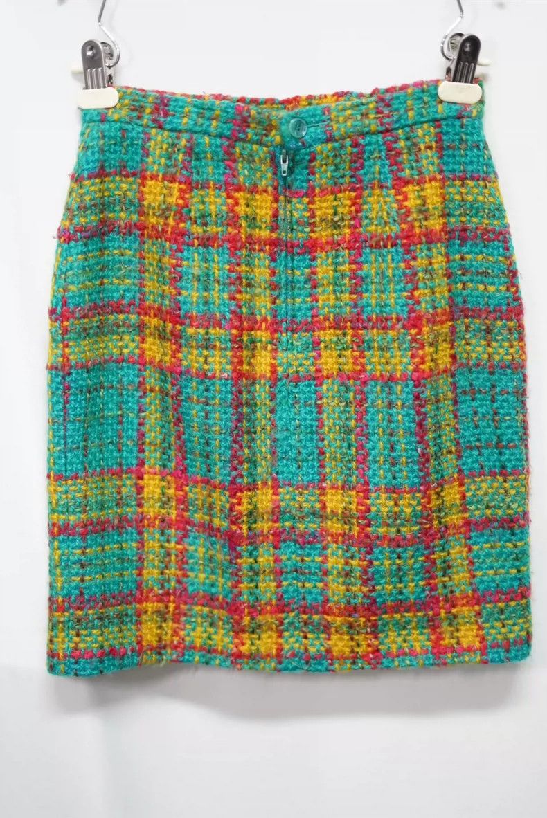 Kenzo KENZO A beautiful knitted checkered baggy skirt Size 25" / US 0 / IT 36 - 6 Thumbnail