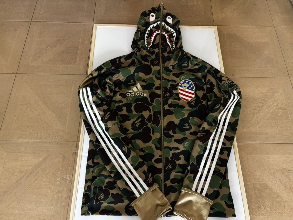 Adidas × Bape Authentic ape bape x adidas green camo shark hoodie M used Size US M / EU 48-50 / 2 - 1 Thumbnail