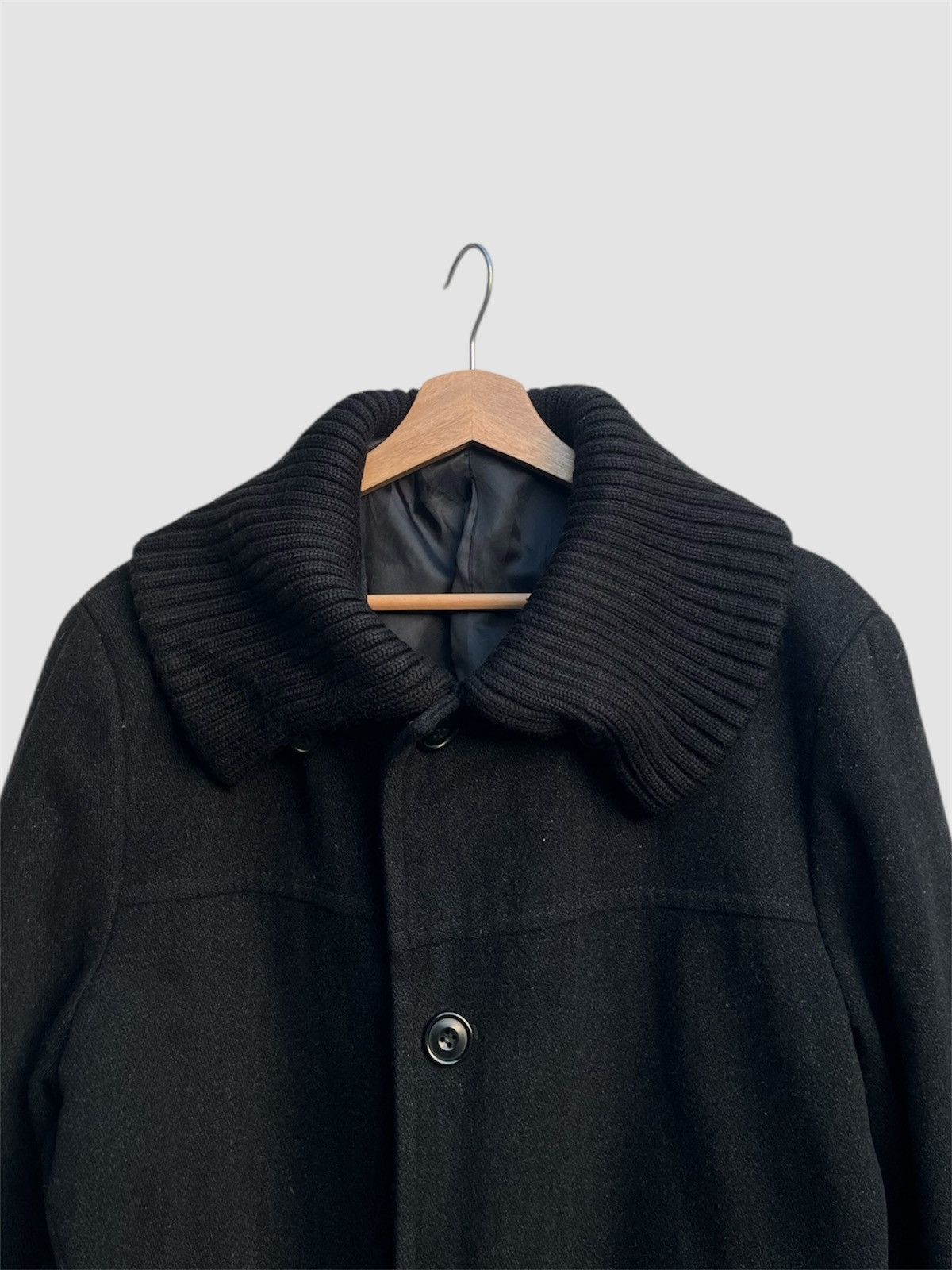 Comme Ca Ism Comme Ca Black Ribbed Collar Wool Blend Coat Size US S / EU 44-46 / 1 - 5 Thumbnail