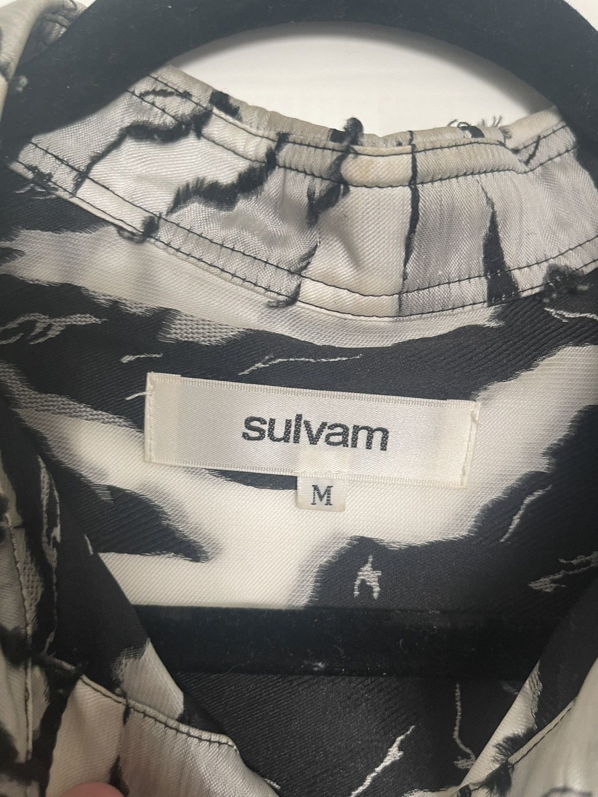 Sulvam Jacquard Grey & Black Overshirt Size US M / EU 48-50 / 2 - 5 Thumbnail